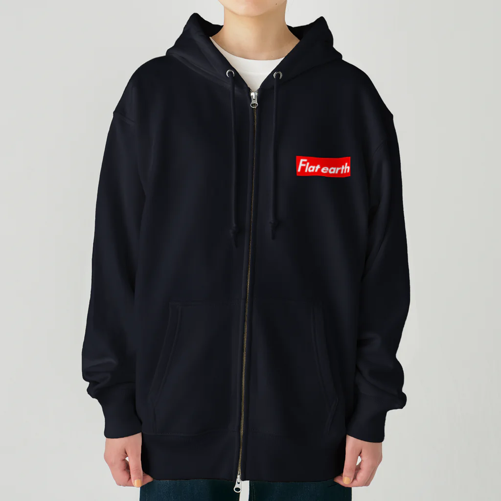 Mappila SHOPのフラットアースMAP 白01 Heavyweight Zip Hoodie