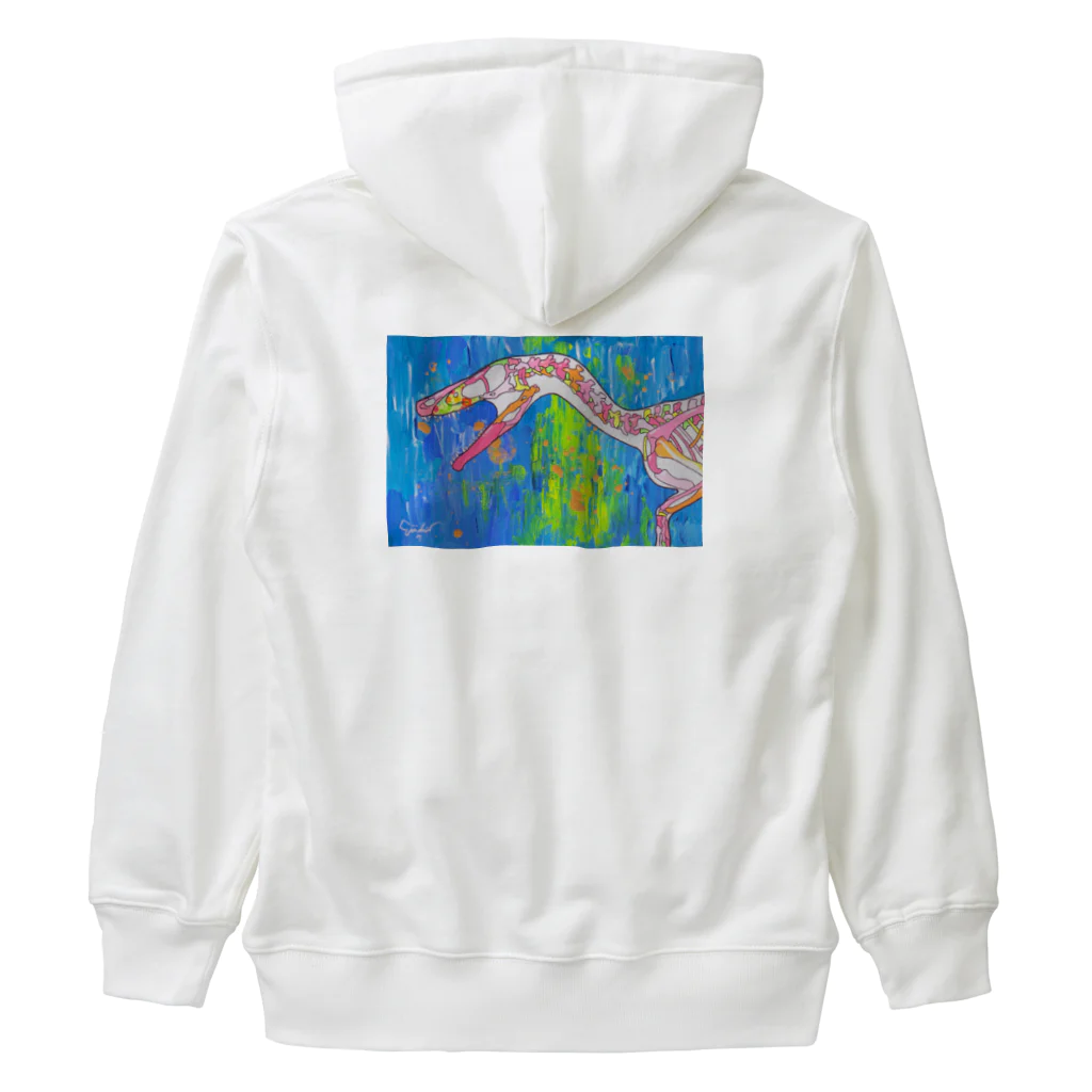 気まぐれインコのヴェロキラプトル・ボーン Heavyweight Zip Hoodie