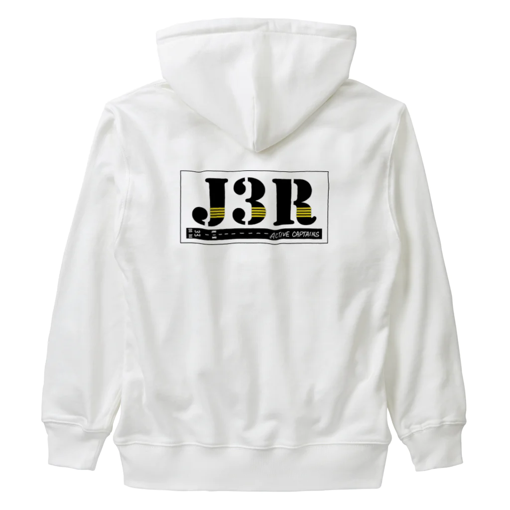 Threefall Japan Aviationの背面ロゴ！【J3Rロゴ（TFJAバージョン:３ｃｈ手書き滑走路） 】 Heavyweight Zip Hoodie