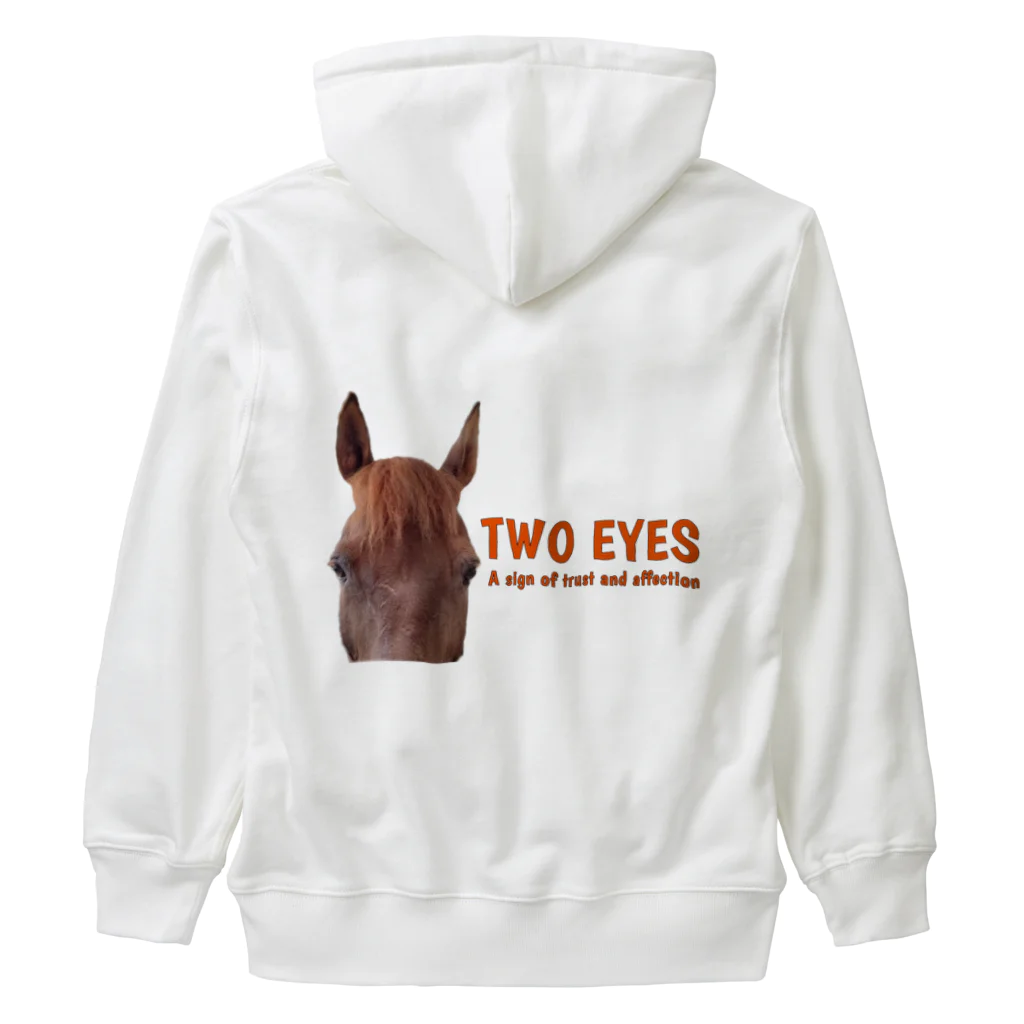 HorseSpaceTsumugiのマロンのTWO EYES ヘビーウェイトジップパーカー