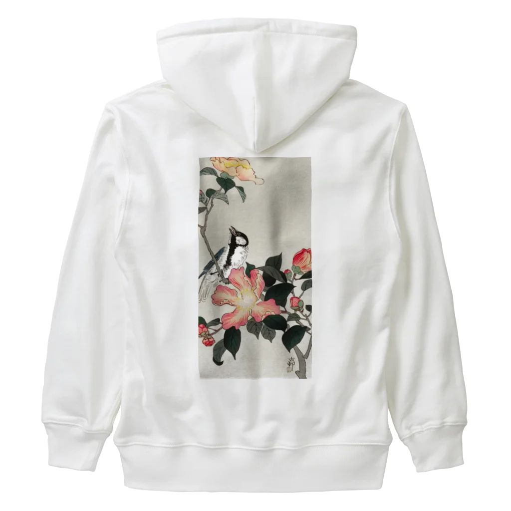 MUGEN ARTの小原古邨　椿に四十雀  Ohara Koson / Great tit on branch with pink flowers  Heavyweight Zip Hoodie