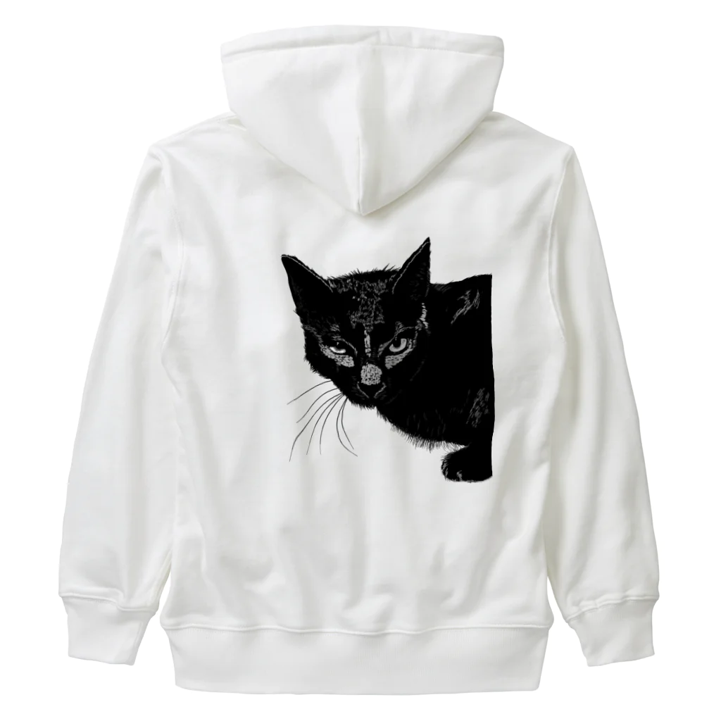 小鳥と映画館のカッコよく覗きに来た黒猫 Heavyweight Zip Hoodie