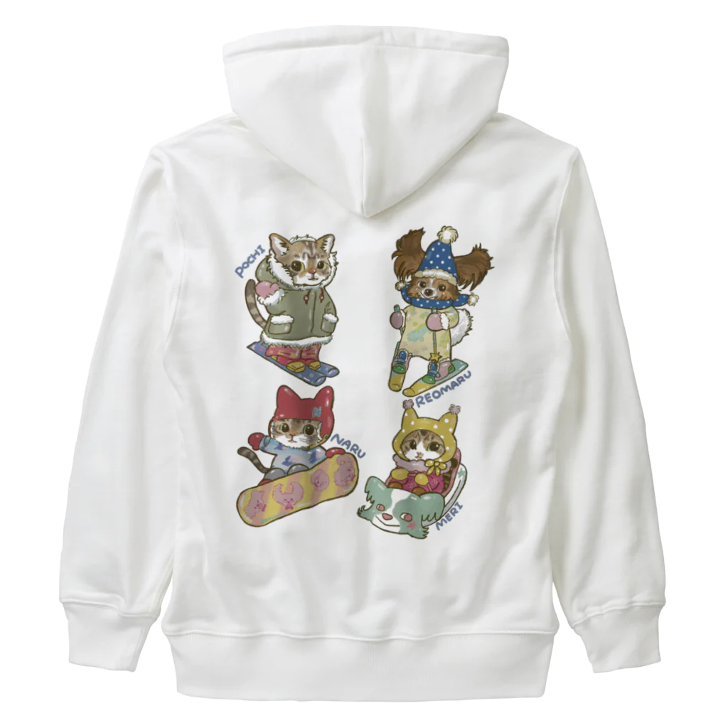 猫のきぬくんのお店のれおまるくん一家　雪山ツアー Heavyweight Zip Hoodie