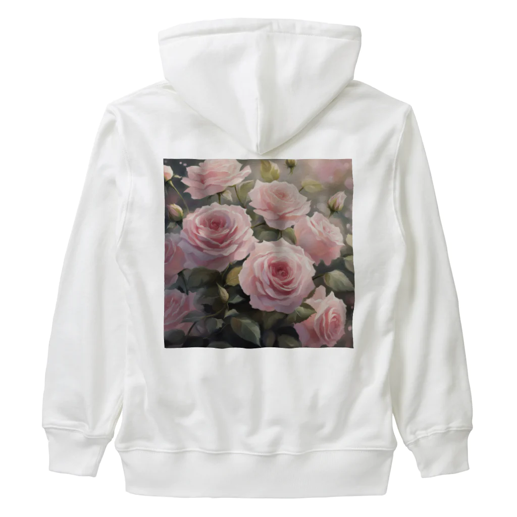 okierazaのペールピンクのバラの花束 Heavyweight Zip Hoodie