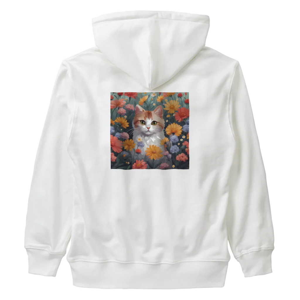 FLOWERアニマルのロココFLOWERキャットコスモス Heavyweight Zip Hoodie