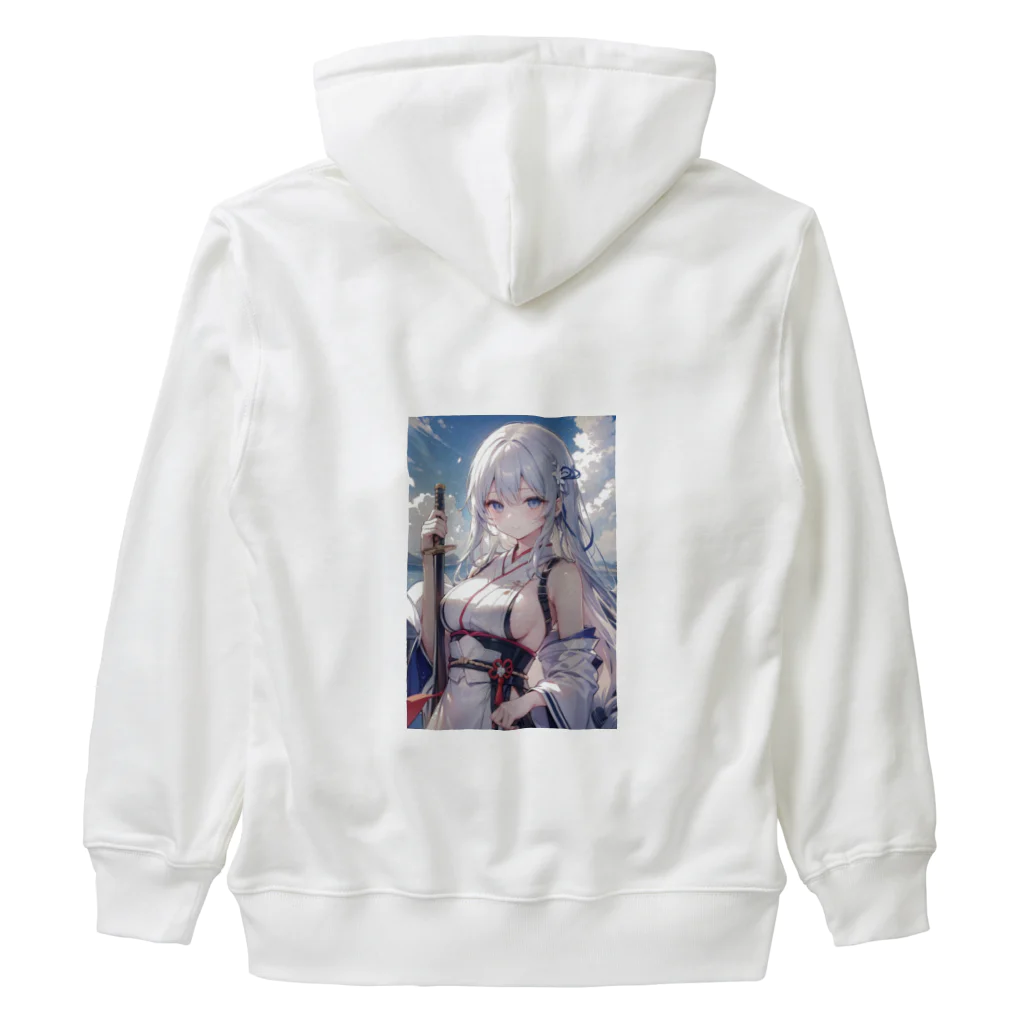 巫女スタぐらむの日本刀をもった美少女 Heavyweight Zip Hoodie