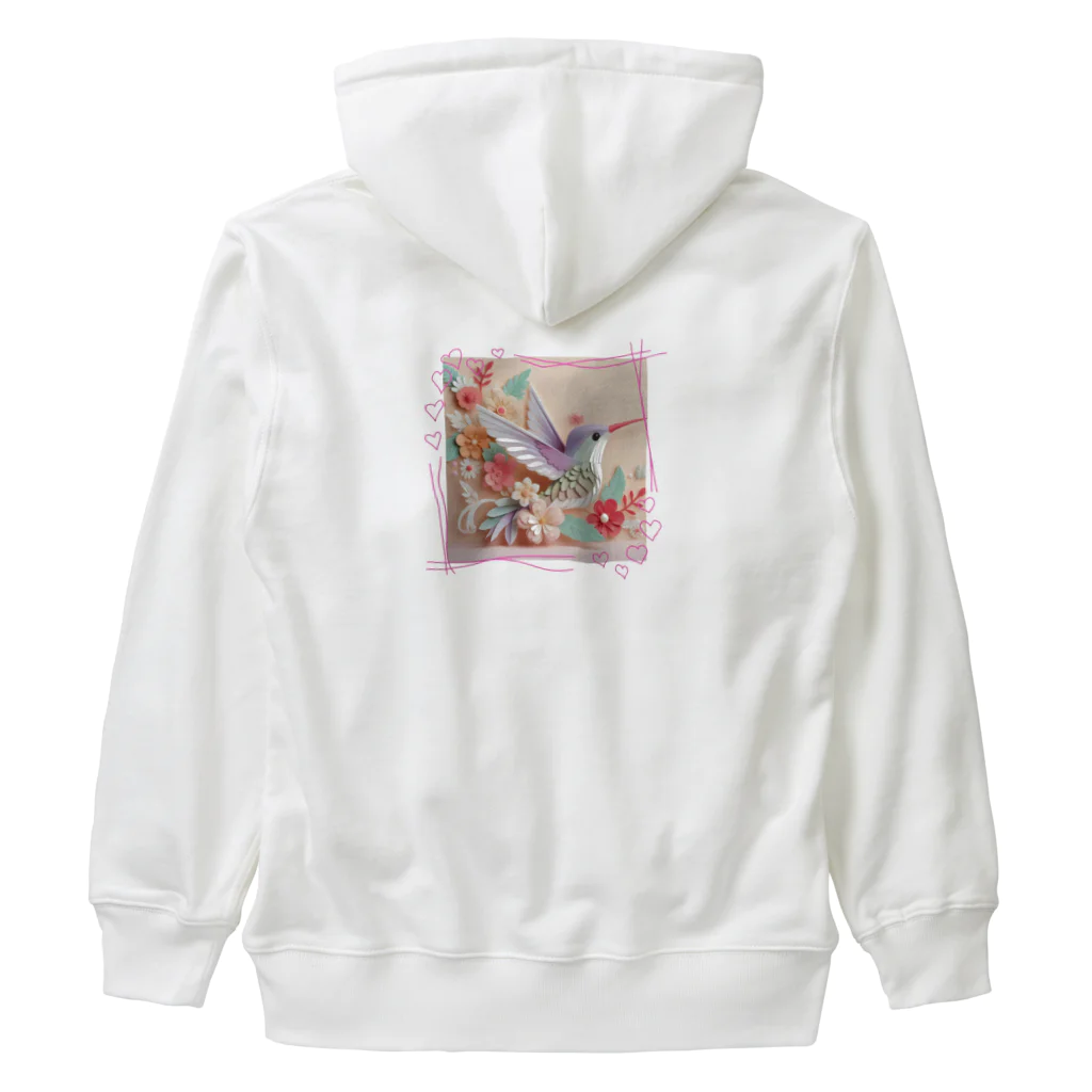 終わらない夢🌈のパステルカラーのハチドリ💞 Heavyweight Zip Hoodie