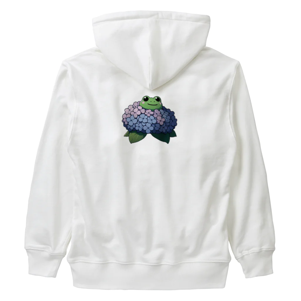 終わらない夢🌈の紫陽花の花と可愛いアマガエル🐸 Heavyweight Zip Hoodie