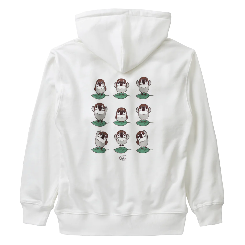 イラスト MONYAAT のスズメがちゅん　体操ちゅん Heavyweight Zip Hoodie