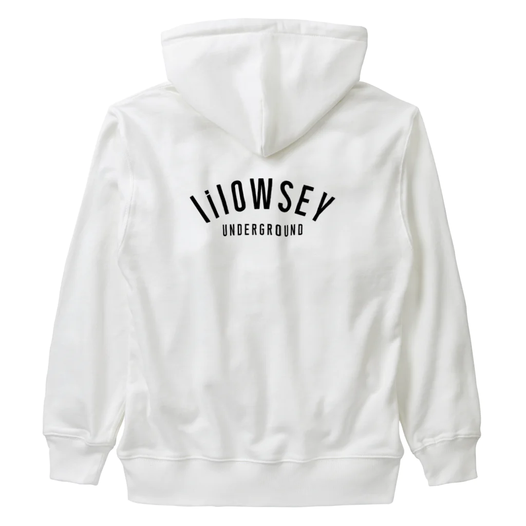 lilOWSEY UNDERGROUNDの"lilOWSEY" OG BLACK LOGO Heavyweight Zip Hoodie