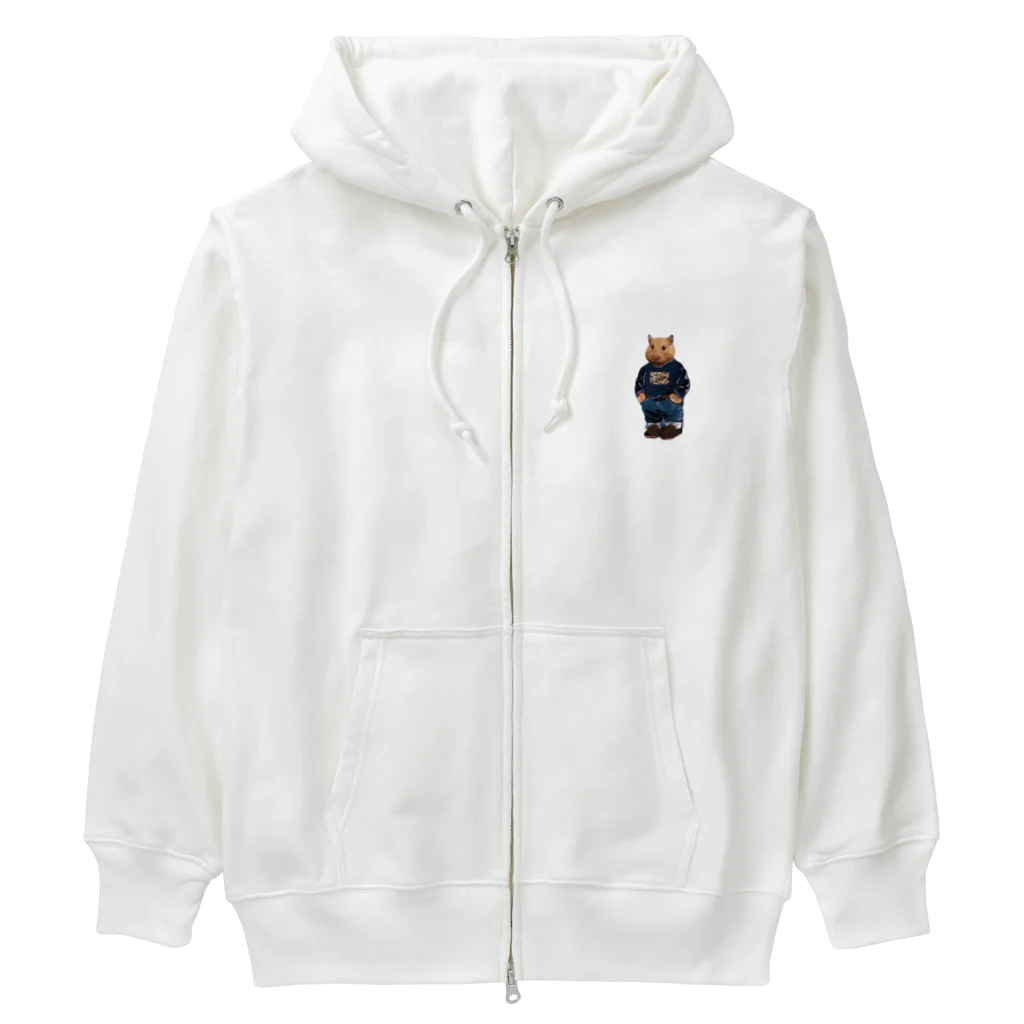 ことぷん の こぜにかせぎのはとふろーれん前面 Heavyweight Zip Hoodie