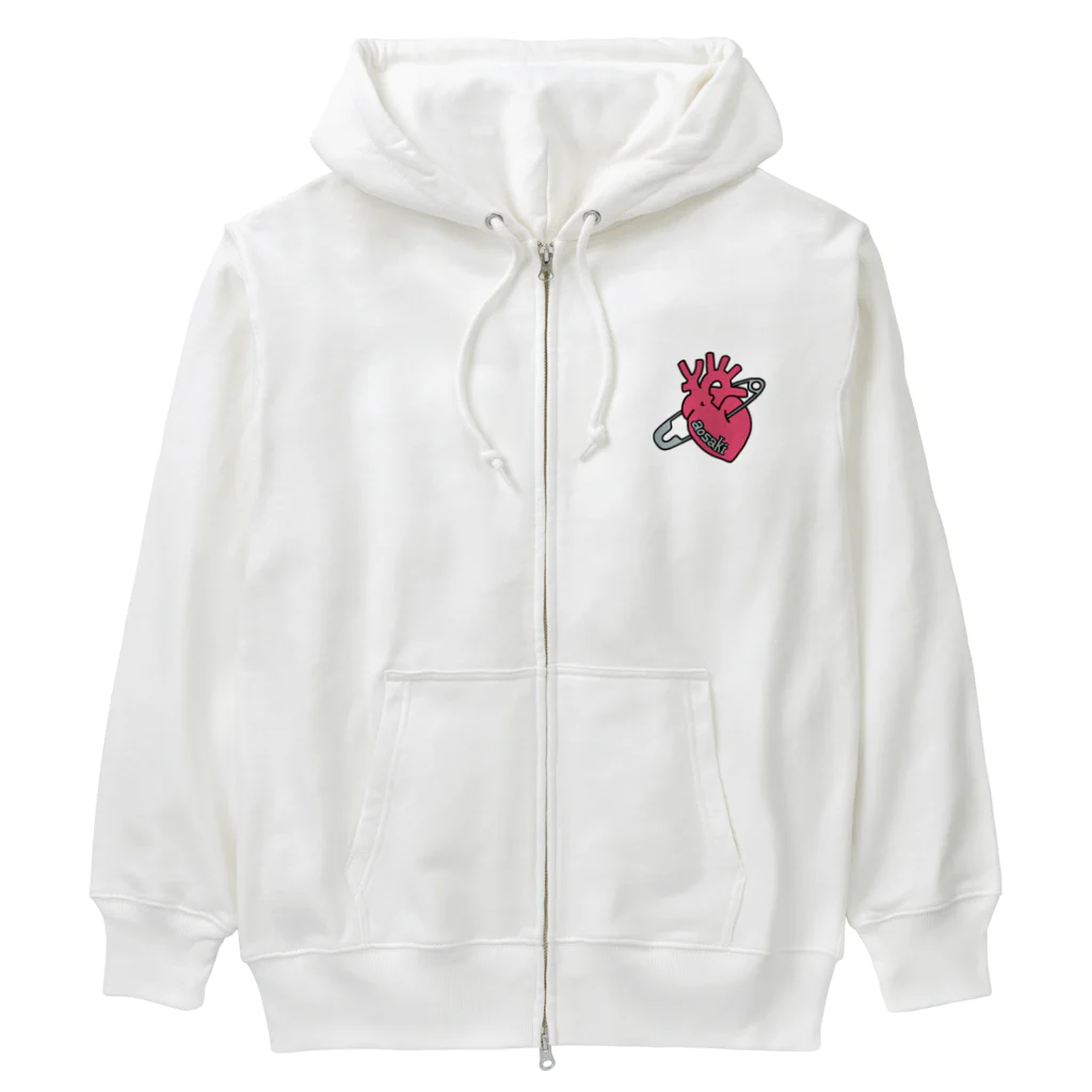 CARPE DIEMの安全ピンハート Heavyweight Zip Hoodie