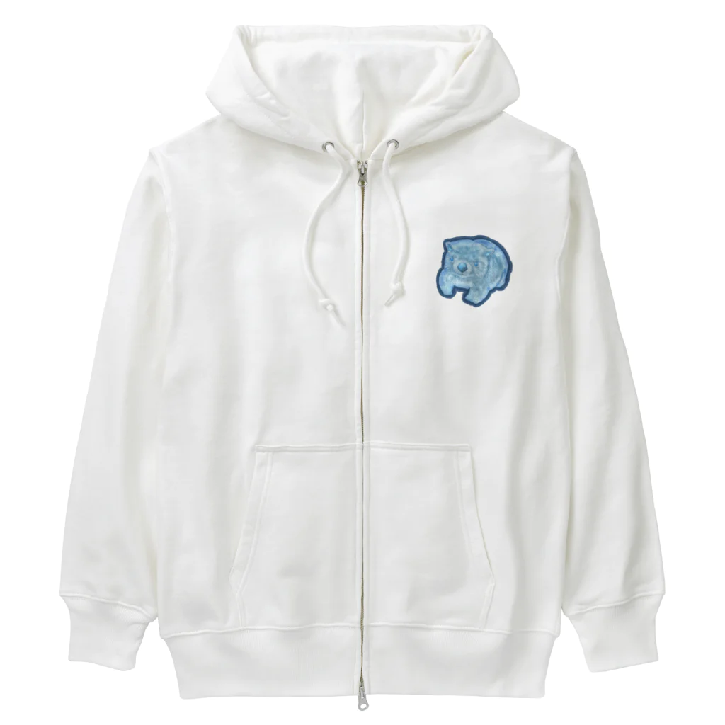 nagoshu754のカラフル　ウォンバット　青 Heavyweight Zip Hoodie