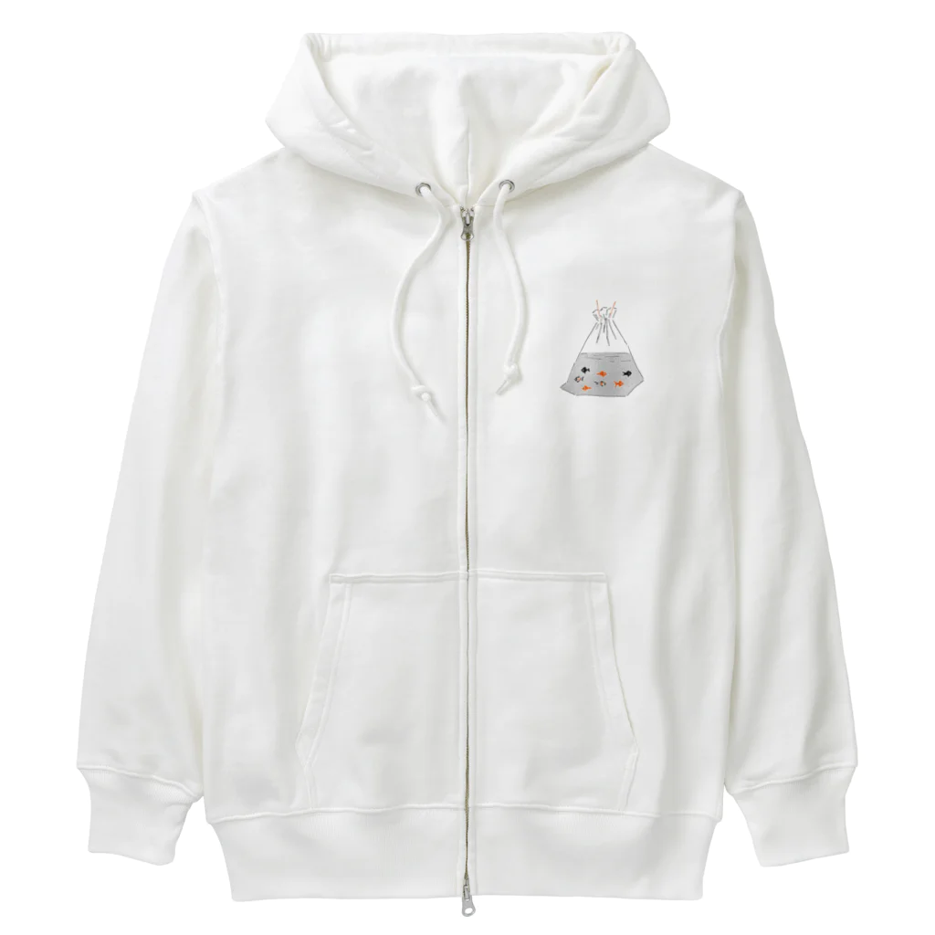 NIKORASU GOの祭りデザイン「金魚すくい」 Heavyweight Zip Hoodie