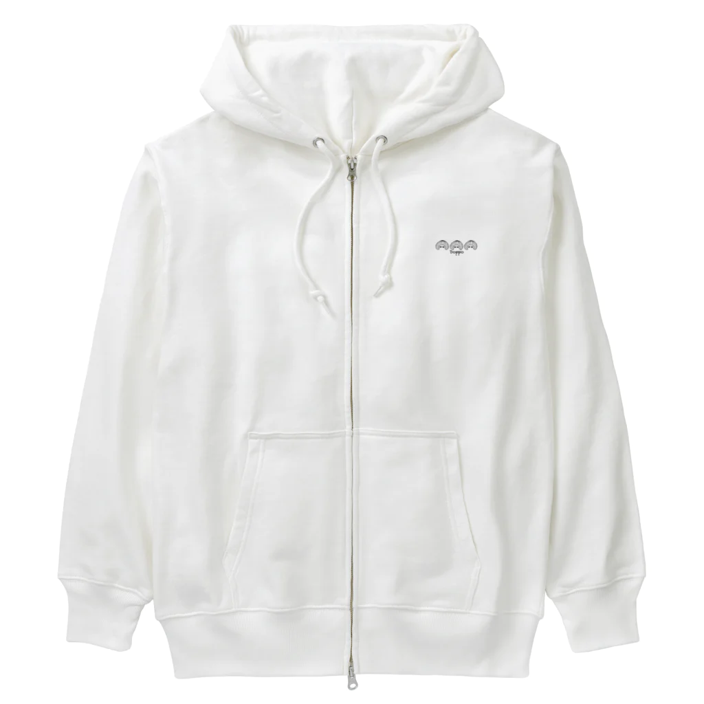 Doppoのレトロモダン少女AAA Heavyweight Zip Hoodie