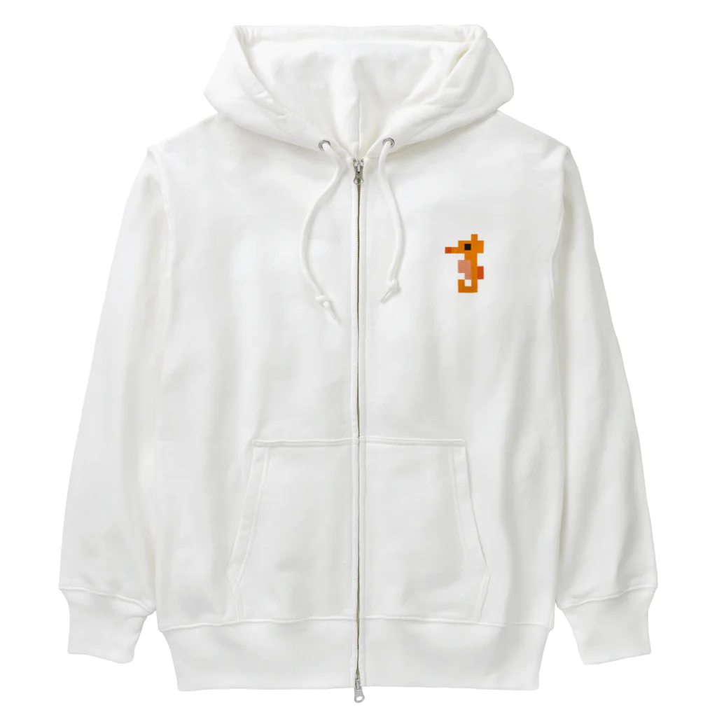 GRITの粗ドット絵・タツノオトシゴくん Heavyweight Zip Hoodie