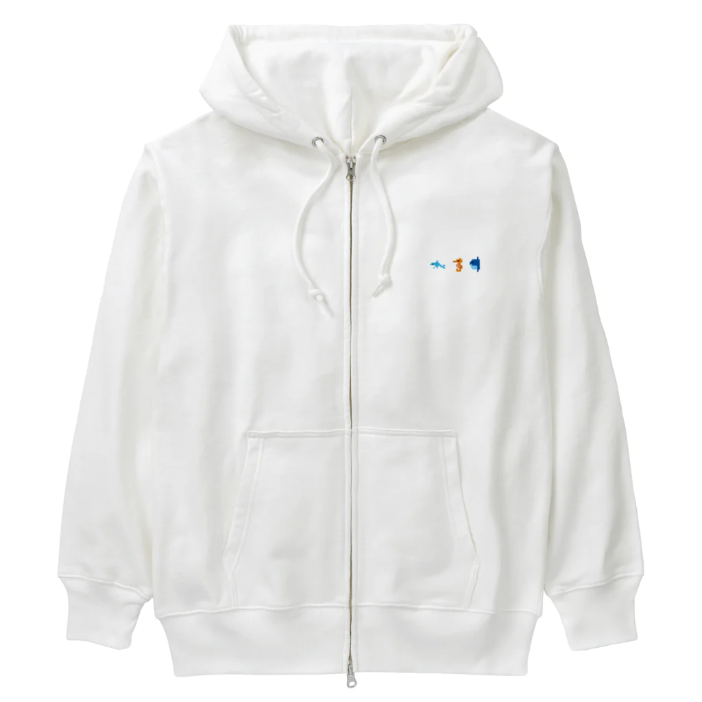 GRITの粗ドット絵・海の生き物シリーズ Heavyweight Zip Hoodie