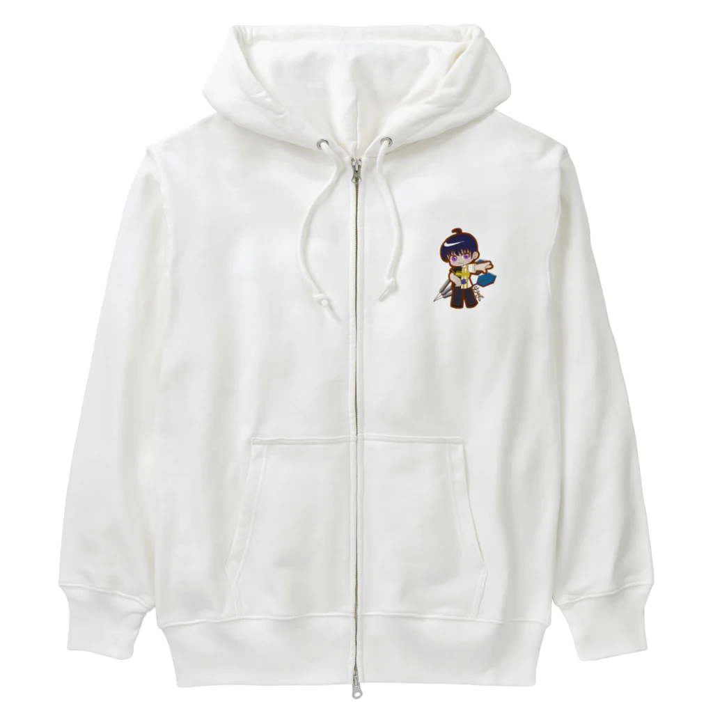 はりねずこのイラストのダーツ男子海斗くん Heavyweight Zip Hoodie