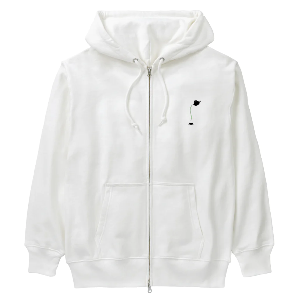 お茶好きの館の急須シルエット Heavyweight Zip Hoodie