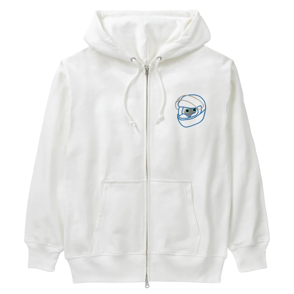 ねこのしもべのたぬしゃむねっこヘルネッコ Heavyweight Zip Hoodie