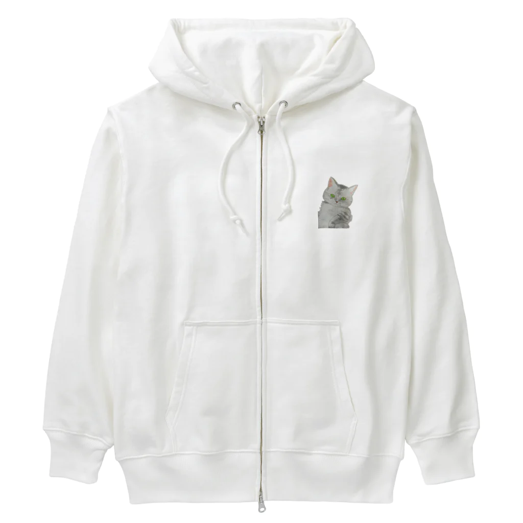 保護猫茶トラ兄弟LIFEのむうちゃん Heavyweight Zip Hoodie