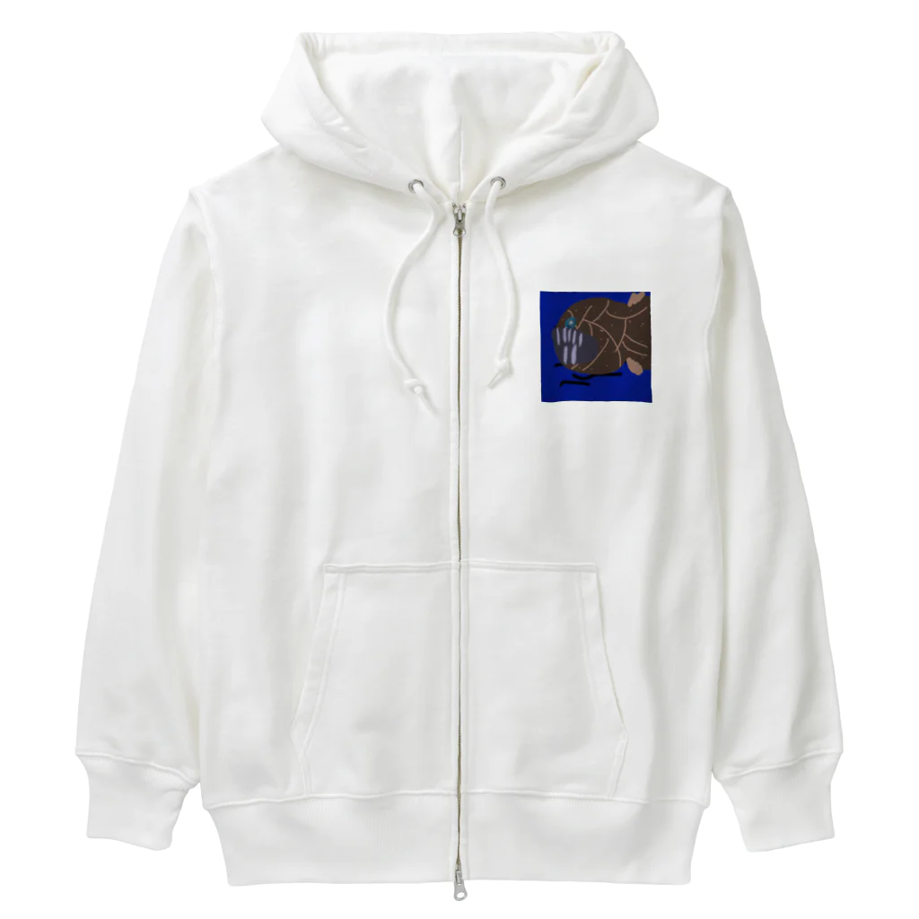 Akali_to_youのAkaliの深海魚シリーズ オニキンメミックス Heavyweight Zip Hoodie