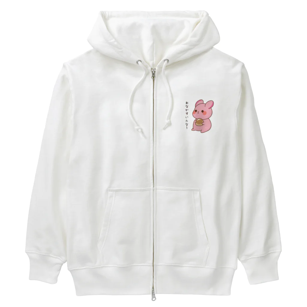 ゆめうさぎShopの腹ペコいちごちゃん Heavyweight Zip Hoodie