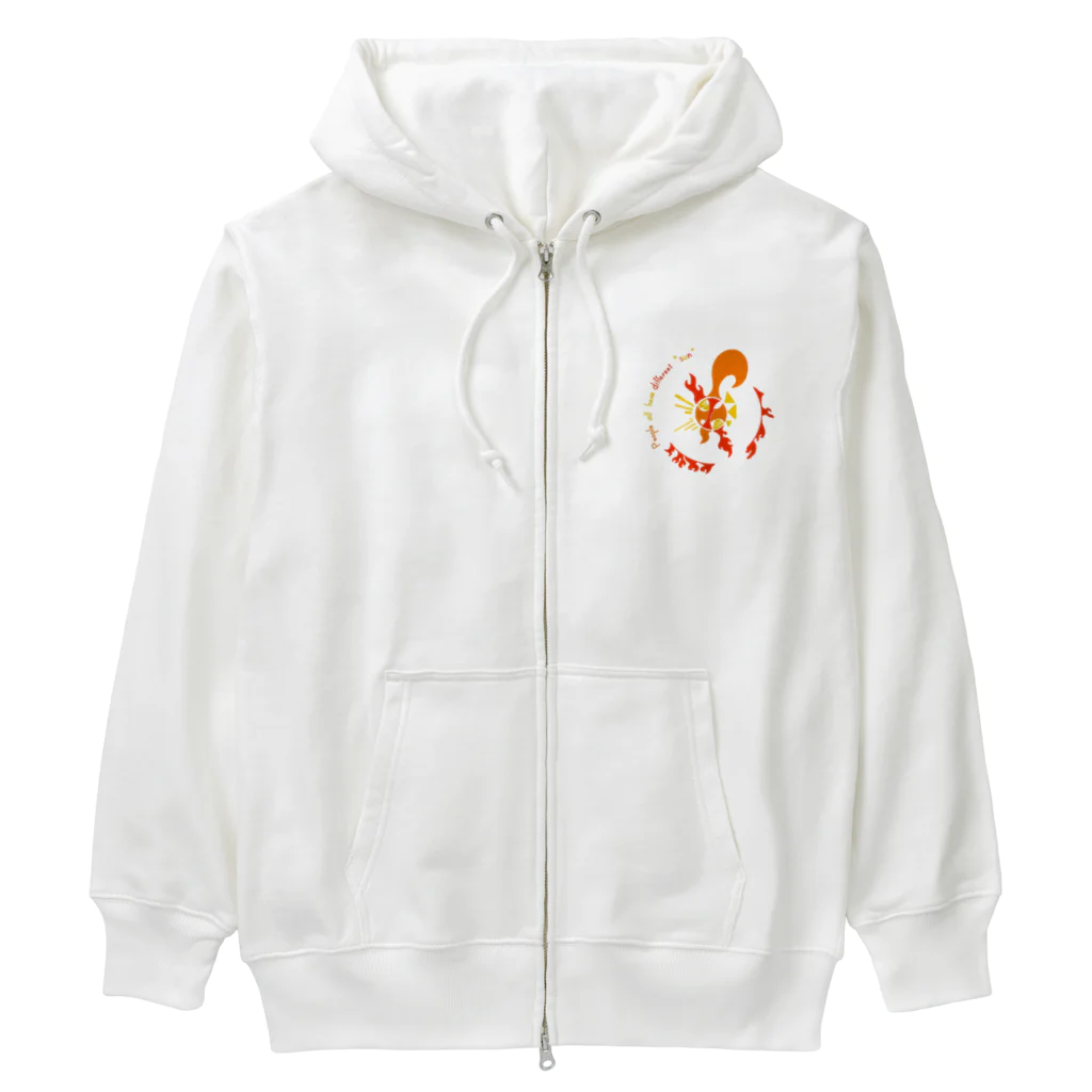 新茶屋のpeople all have different "sun" Heavyweight Zip Hoodie