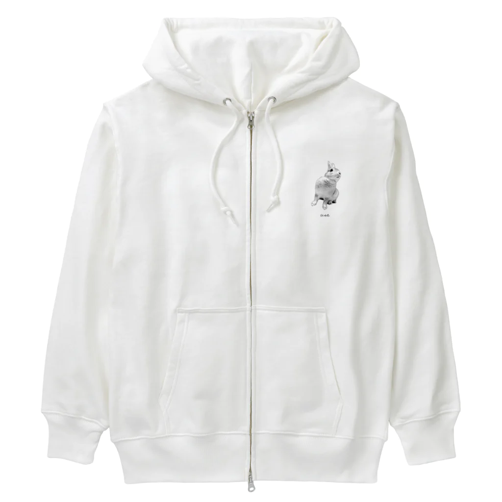 j8ie de vivre♪のうさぎ　ローアングル Heavyweight Zip Hoodie