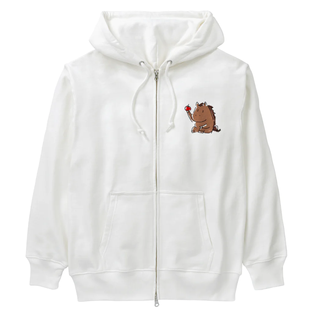 アナ５３ショップの(両面)体育座りするお馬ジップパーカー(厚手)アナ５３ Heavyweight Zip Hoodie