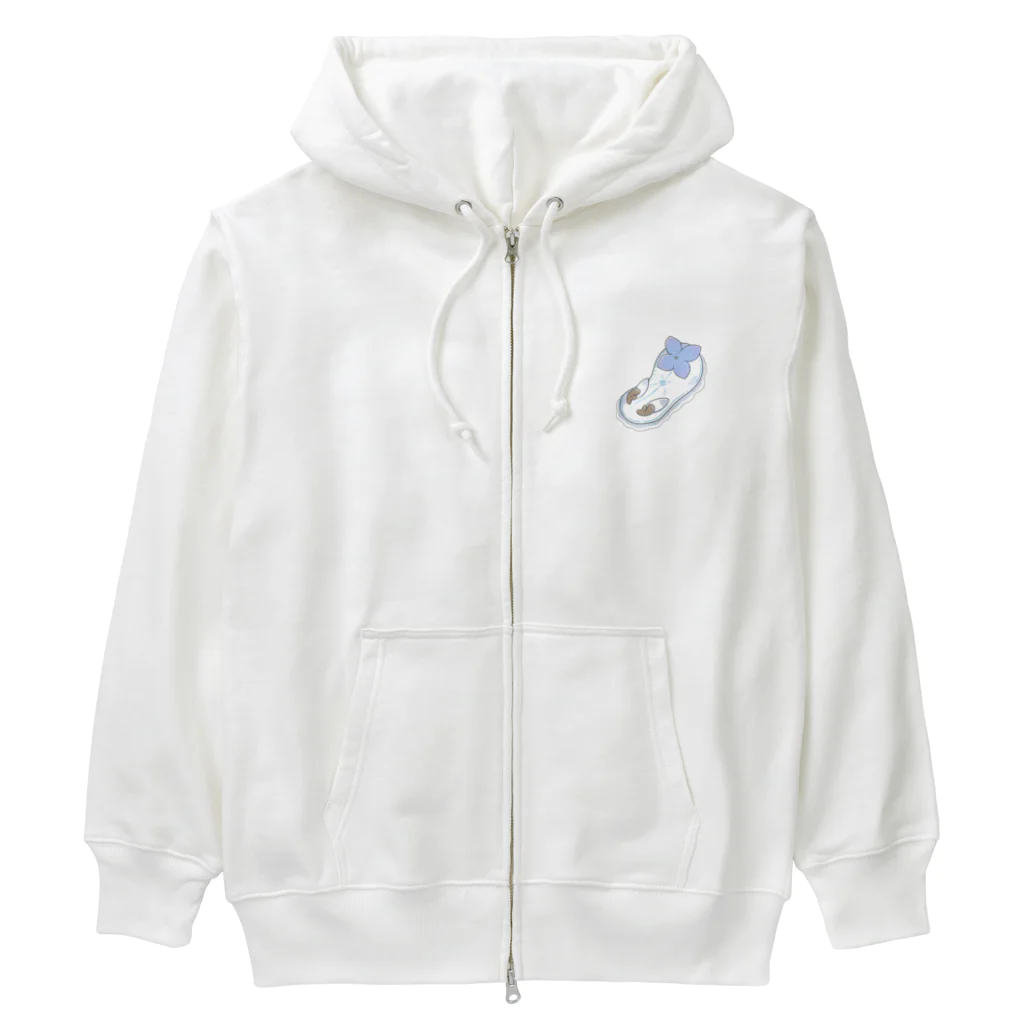 Jackalope Houseのツノアリウサギアジサイモドキウミウシ 青色ver. Heavyweight Zip Hoodie