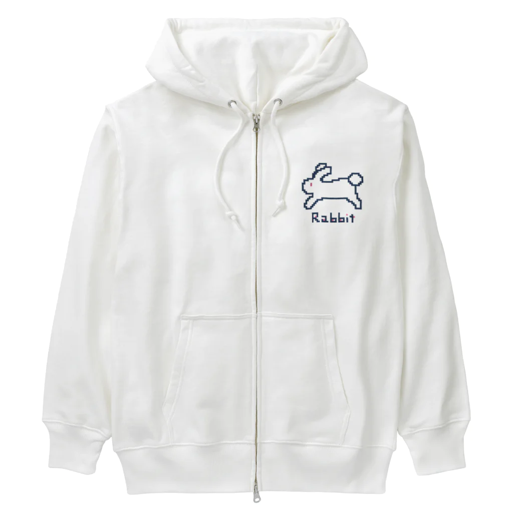 なでしこ@デザインのドット絵うさぎ Heavyweight Zip Hoodie