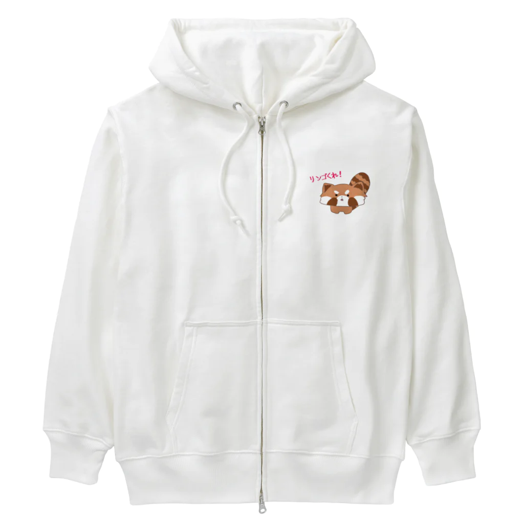 りいち@ゲーム垢のリンゴを欲しがるレッサーパンダ Heavyweight Zip Hoodie