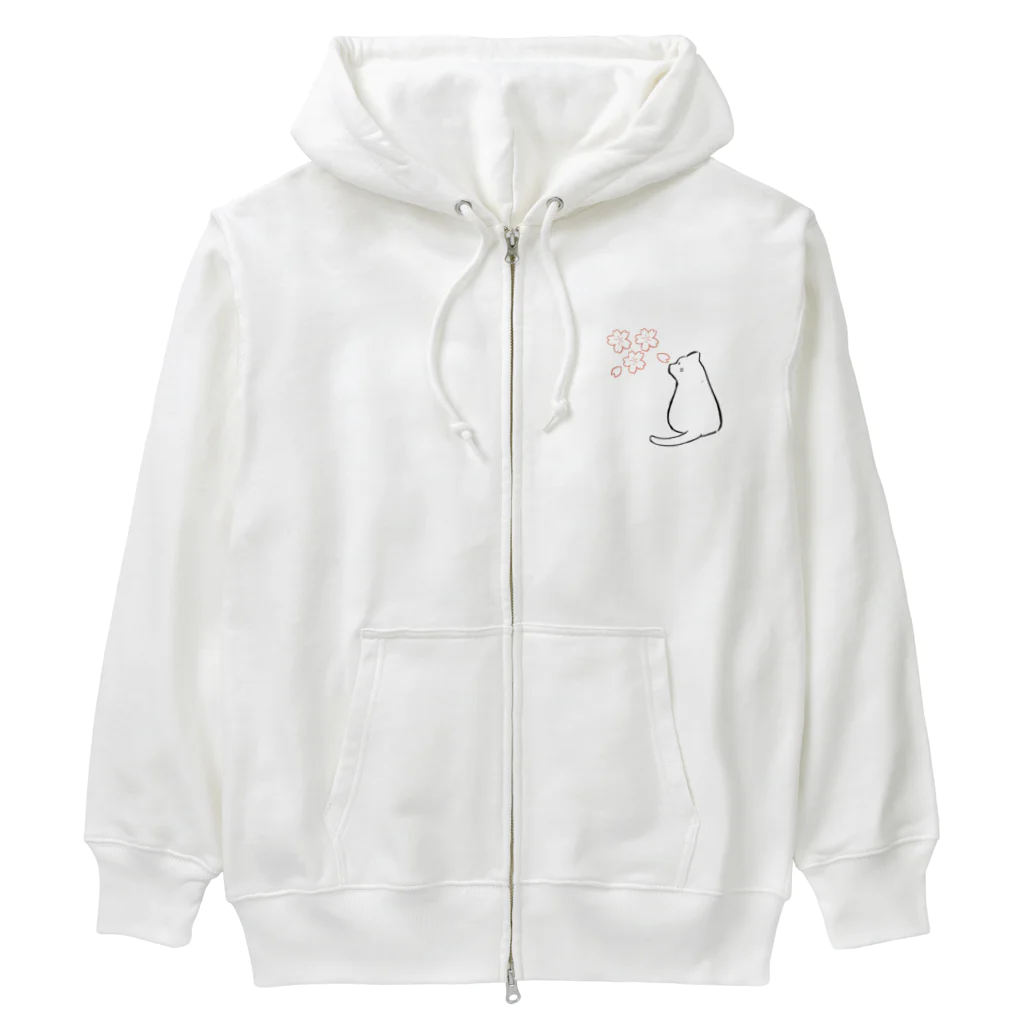 らりるの桜と猫 Heavyweight Zip Hoodie