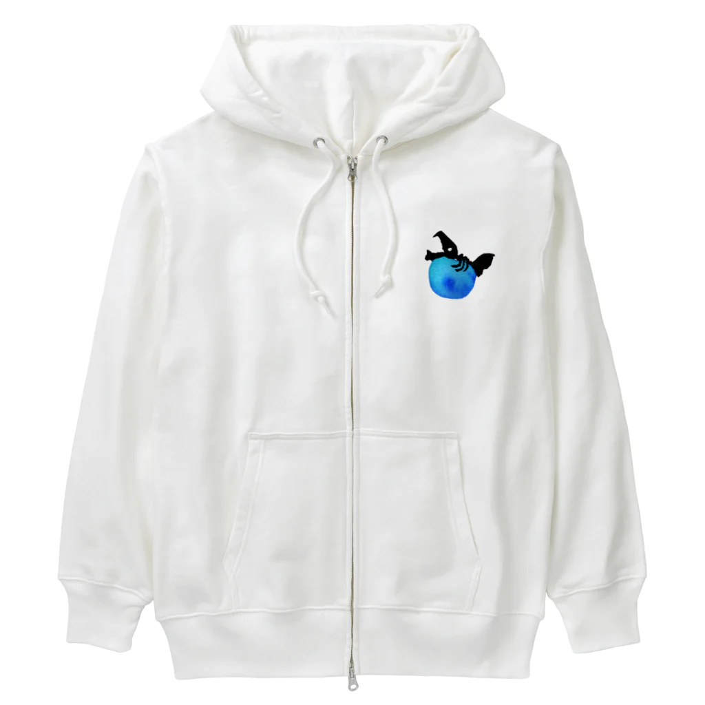 YuDesign￤ゆうデザインのぷくっといきものシリーズ魚ブルー Heavyweight Zip Hoodie