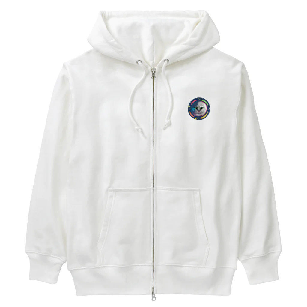 宇宙猫の宇宙猫 Heavyweight Zip Hoodie