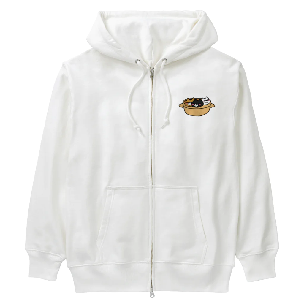 BADCAT GOODS SHOPの鍋ねこトリオ Heavyweight Zip Hoodie