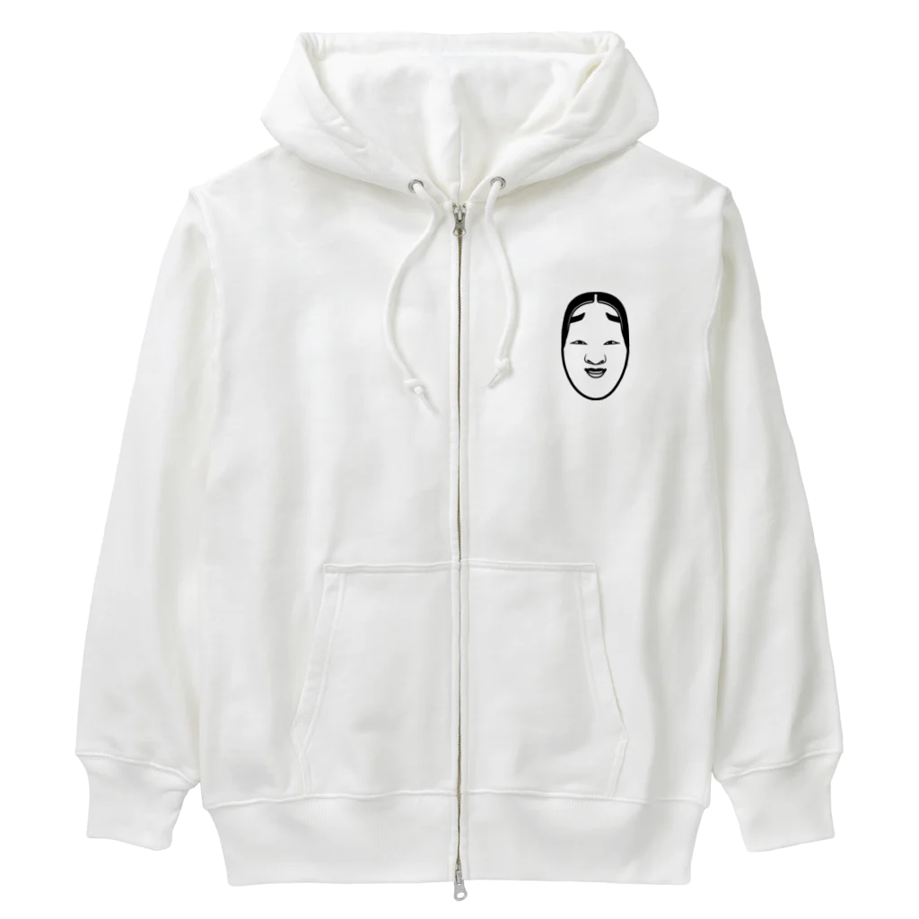 QUQU_WORKSの能面 ブラック Heavyweight Zip Hoodie