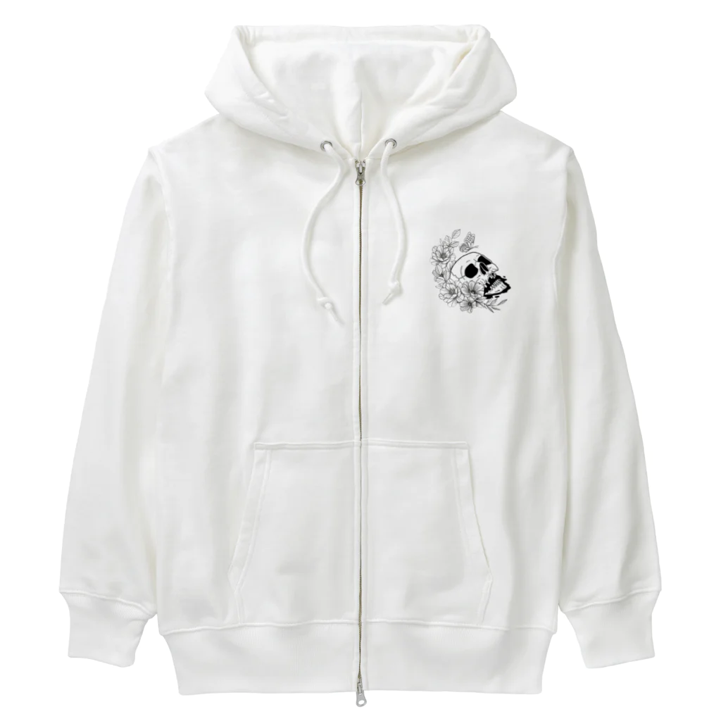 キッチンファラオのドクロフラワー Heavyweight Zip Hoodie