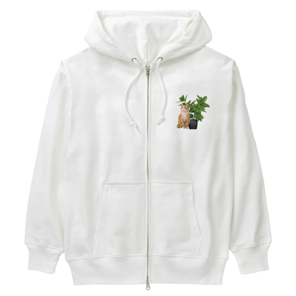 𝙈𝙊𝙈𝙊'𝙨 𝙎𝙝𝙤𝙥の植物とねこ Heavyweight Zip Hoodie