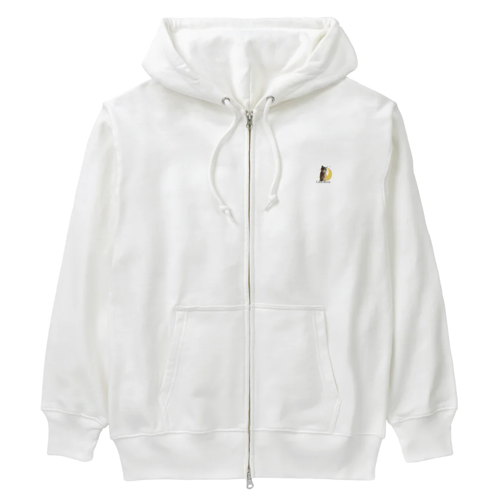 Heartfulのキャットオンザムーン Heavyweight Zip Hoodie