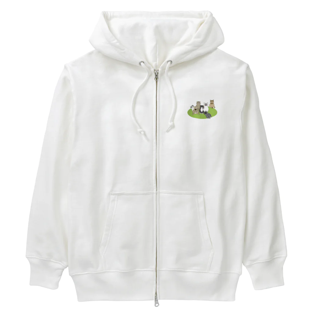 久留ねこ屋のみちくるりなすふ勢ぞろい Heavyweight Zip Hoodie