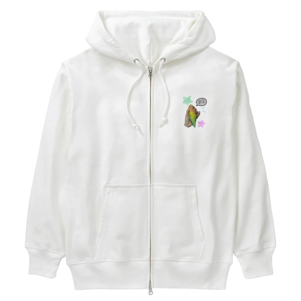 j8ie de vivre♪のコザクラインコ　 Heavyweight Zip Hoodie