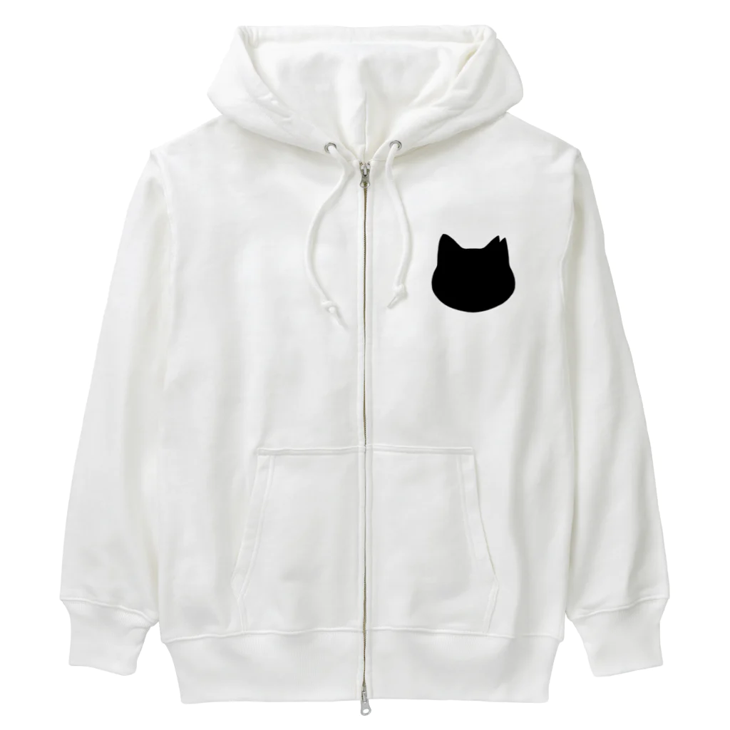 ichinoshopのさくら猫シルエット/ブラック Heavyweight Zip Hoodie