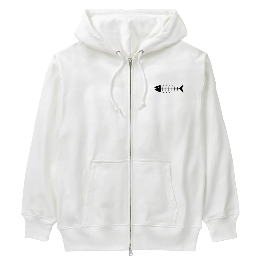 小鳥と映画館のお魚くわえたハチワレ猫 Heavyweight Zip Hoodie