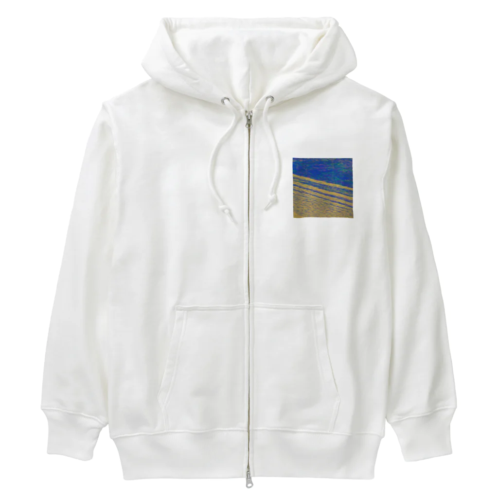 水草の波打ち際（夕暮れ） Heavyweight Zip Hoodie