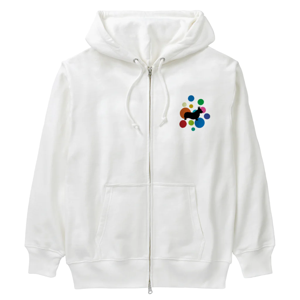 chicodeza by suzuriのカラフルコーギー Heavyweight Zip Hoodie