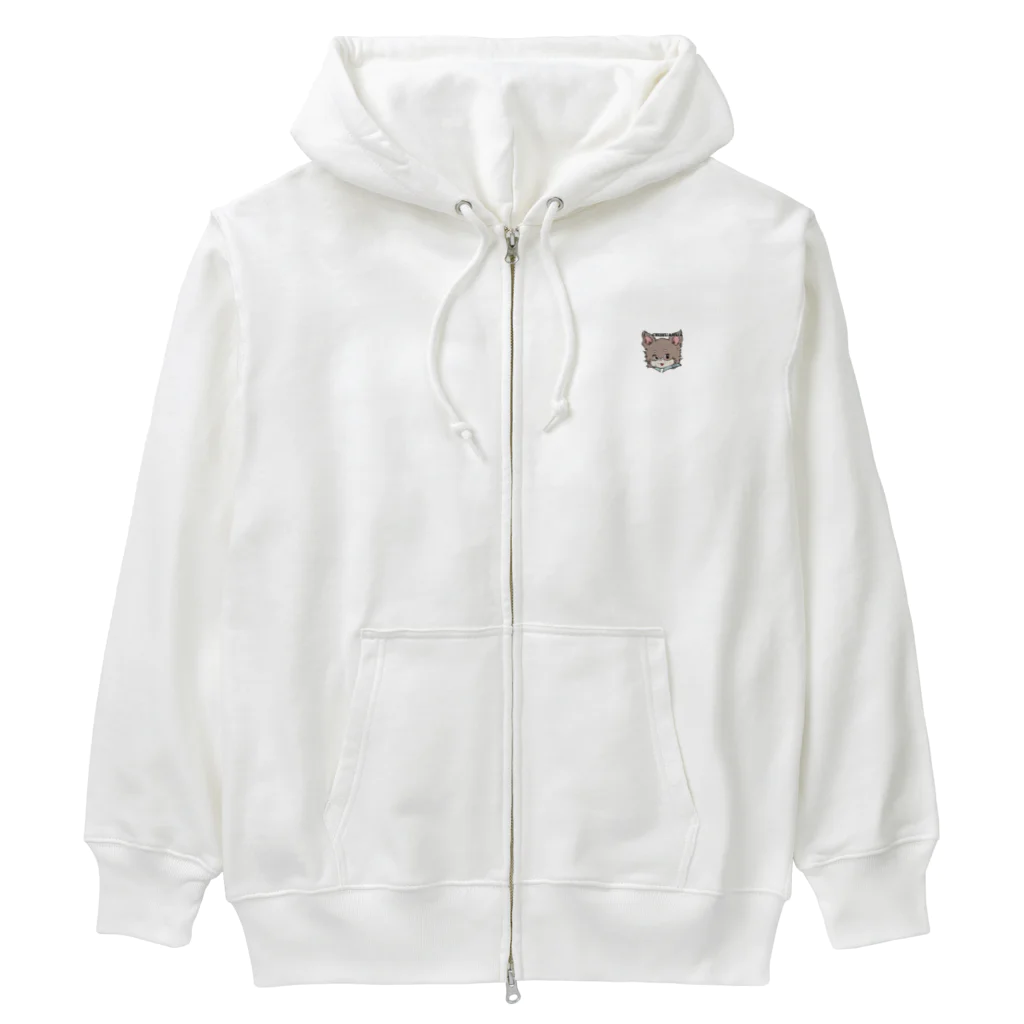 チャリティーグッズ-犬専門デザインのチワワ-チョコタン「I♡CHIHUAHUA」 Heavyweight Zip Hoodie