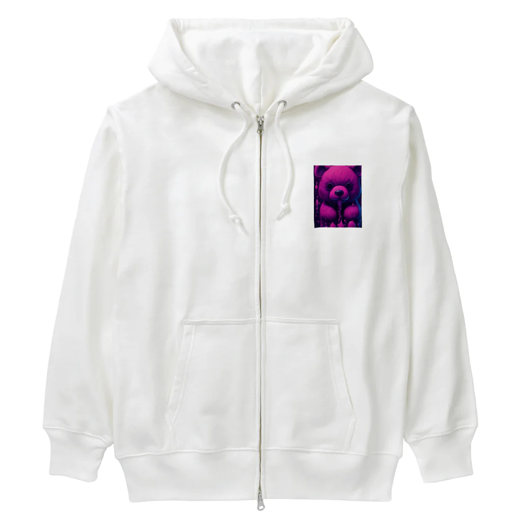 SHITON SHOPのスプラッシュアート✖️ダークファンタジー　クマ Heavyweight Zip Hoodie