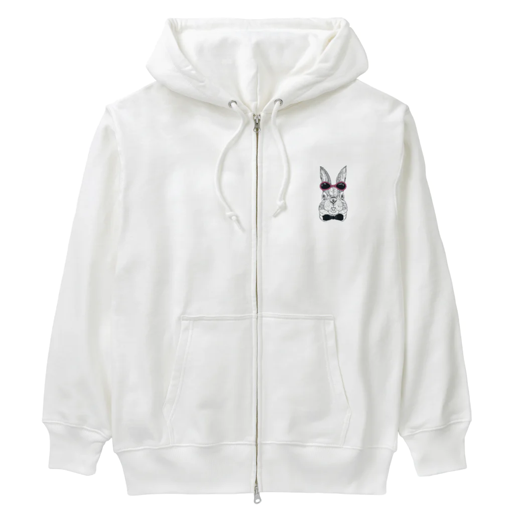 あおきさくら　のサングラスうさぎ Heavyweight Zip Hoodie